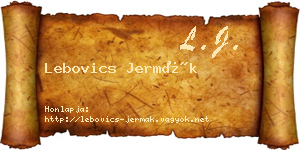 Lebovics Jermák névjegykártya
